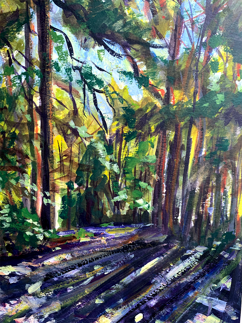 Shadowy Drive Watercolor