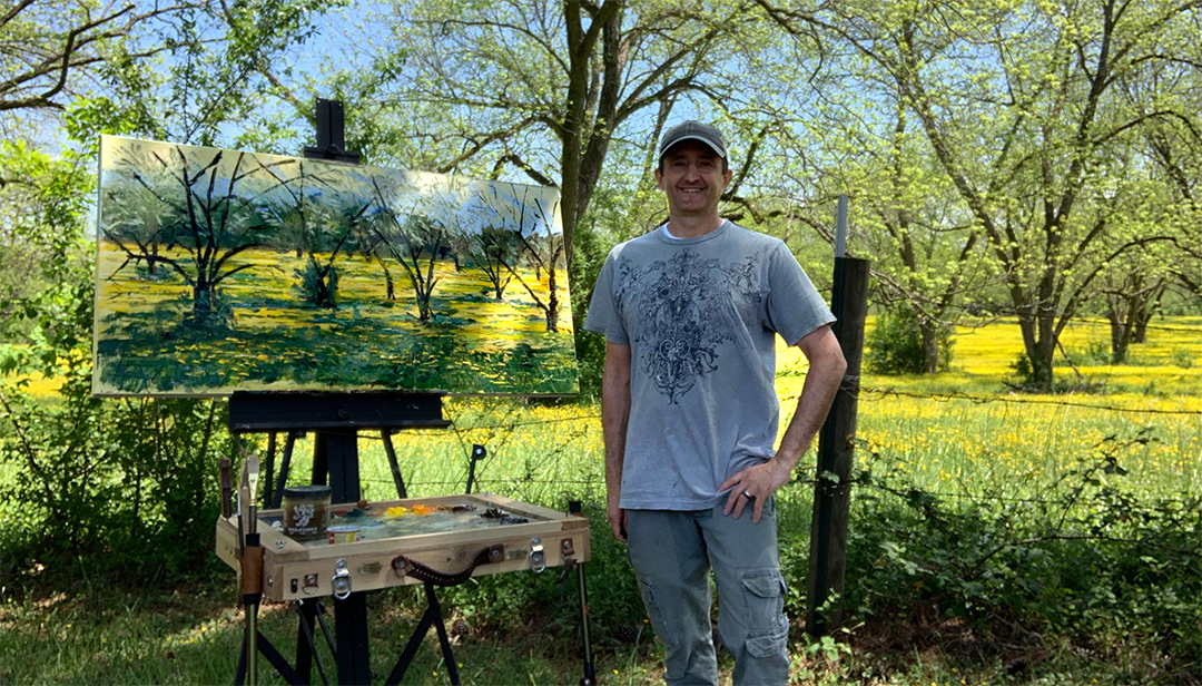 Plein Air Oil Original - Pecan Fields